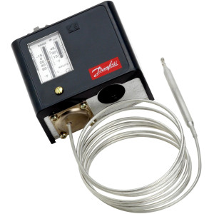 Danfoss 060L5208 KPU73 Refrigeration Thermostat, Range -15 to 60 F, SPDT, Automatic Reset, Remote Bulb 80 in
