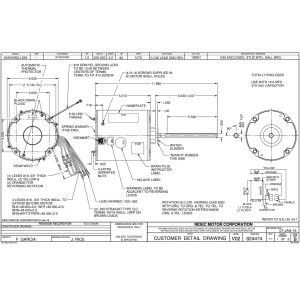 US Motor 1862H Mojave 1/2 hp 1075 rpm, 6 poles, 1 shaft, TEAO Enclosure, 1 speed, 5.6 diameter, 3.2 A, CCW, Lead End, Reversible, 208-230 V/ 60 hz/ 1ph 10 mfd/370 VAC Run Capacitor K055WEJ0626012B