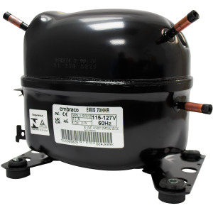 Embraco EMIS 70HHR 1/5 Hp, R134, 115-127 V, 60 Hz, Compresor de Baja, Media, Alta Temperatura LMHBP para Sistemas de Refrigeracion