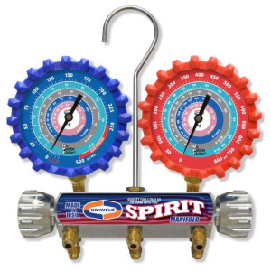 Uniweld A2LSM Manometro Spirit R-32/R-454B/R-448A/R-410A Fahrenheit psi, Sin Mangueras
