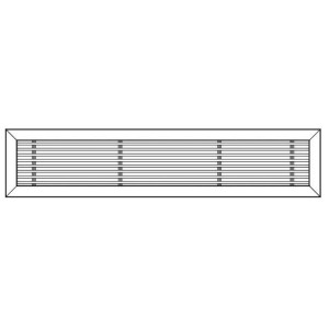 Price LBP100015A Rejilla de Barra Lineal, Aluminio, Dimensiones 26.000 x 8.000, Borde 1000, Patron 15A, 1/4 pulg espacio desde el centro