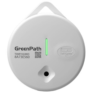 Full Gauge GreenPath Temperatur Humidity Portable Sensor, temp -4 to 140F,  Hum 100,Bluetooth BLE, AAA Battery operated