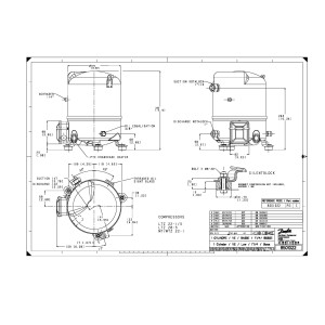 Danfoss MTZ22JC1BVE 2HP R404,R407,R134,R448, MBP Reciprocating Refrigeration Compressor 208-230/1/60 (V/Ph/Hz), Discharge 1 in V06, Suction 1-1/4 in V09, Rotolock, POE Oil,MTZ22-1V