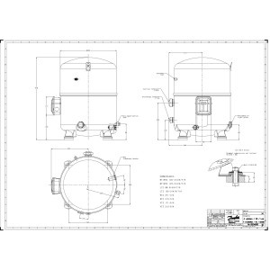 Danfoss MTZ125HU3VE 10.5HP R404,R407,R134,R448, MBP Compresor Reciprocante para Refrigeracion 200-230/3/60 (V/Ph/Hz),Descarga 1-1/4 in V04, Succion 1-3/4 in V02, Rotolock,Aceite POE,MTZ125-3VI