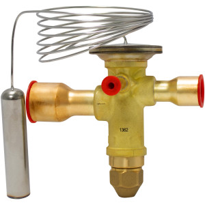 Danfoss 067N6404 12TR Valvula de Expansion Termostatica, TGE, R454B, 5/8x7/8 pulg Soldable, ODF, 1/4 pulg Ecualizacion Externa, Bi-flow, -40 a 10 C