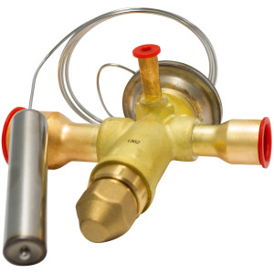 Danfoss 067N6404 12TR Thermostatic expansion valve, TGE, R454B, 5/8x7/8 in Solder, ODF, 1/4 in Externally equalized, Bi-flow, -40 to 50 F