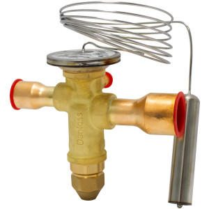 Danfoss 067N6404 12TR Valvula de Expansion Termostatica, TGE, R454B, 5/8x7/8 pulg Soldable, ODF, 1/4 pulg Ecualizacion Externa, Bi-flow, -40 a 10 C