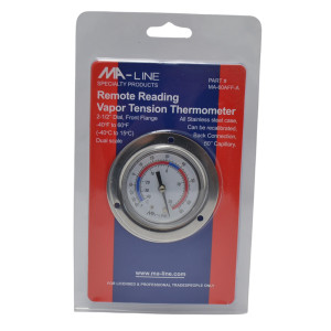MA-Line MA-60AFF-A Termometro Cuarto frio, Dial 2 pulg, -40 C a 15 C, Acero Inoxidable