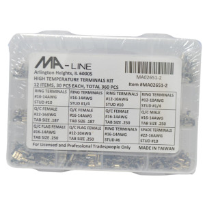 MA-Line MA-02651-2 Kit de Terminales de Alta Temperatura, 12 compartimentos