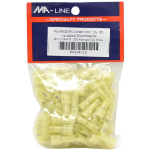 MA-Line MA03475-2 Conector Rapido Completamente Aislado Hembra 12-10F, 250 TAB. Bolsa de 100 MA-Line MA03475-2 Conector Rapido Completamente Aislado Hembra 12-10F, 250 TAB. Bolsa de 100