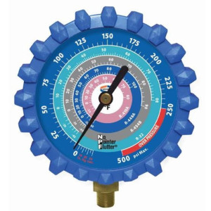 Uniwel G440ND Esfera Manometro A2L Azul Baja 80mm R-32/R-454B/R-448A/R-410A Psi/ F  