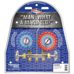 Uniweld A2LM3H Juego Manometro R-32/R-454B/R-448A/R-410A Fahrenheit psi, Mangueras de 3 pies   