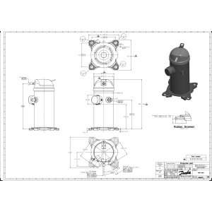 Danfoss HRH029U4LP6A 2.4 tons 29.000 btu/h R410A Compresor Scroll para Aire Acondicionado 460/1/60 (V/Ph/Hz) Descarga 1/2 pulg, Succion 3/4 pulg, ODF, PVE Oil  121L8601