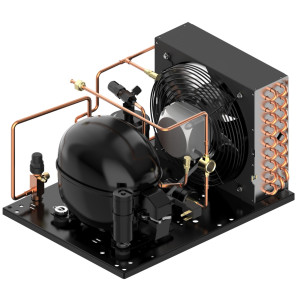 Danfoss UCHC0033RC0029B 1/3HP, R404 Condensing Unit for Refrigeration, Copper Coil Aluminum Fins LMHBP 115/1/60 (V/Ph/Hz) 1 Fan, Reciprocating Compressor NF7CLX, 114N2358