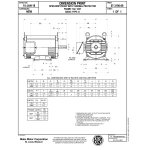 US Motors 5 hp 1760/1750 rpm, 4 poles, 1 eje, Dp Cerramiento, 1 velocidad, 184frame 208-230 V/460, 60 hz, 3 ph, D5PA2A DC20 US Motors 5 hp 1760/1750 rpm, 4 poles, 1 eje, Dp Cerramiento, 1 velocidad, 184frame 208-230 V/460, 60 hz, 3 ph, D5PA2A DC20