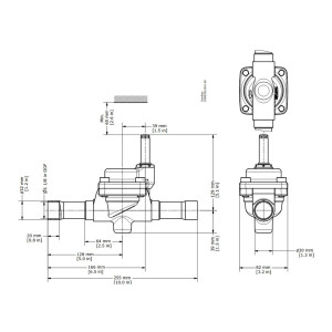 Danfoss 032L2201 Solenoid Valve EVR 25, 1-1/8 in ODF x ODF without manual stem, NC