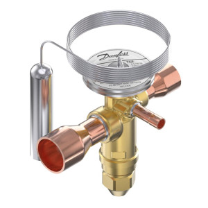 Danfoss 067N6403 10TR Thermostatic expansion valve, TGE, R454B, 5/8x7/8 in Solder, ODF, 1/4 in Externally equalized, Bi-flow, -40 to 50 F
