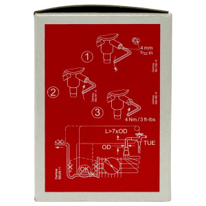 Danfoss 068U3945 1/5 - 4TR Cuerpo de Valvula Expansion Acero inoxidable, TUA, R-448A, 3/8x1/2 in, Soldable, ODF, Ecualizacion Interna, -40 a 50F, Capacidad determinada por Orificio Venta Separada
