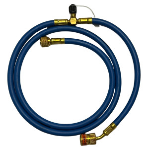Uniweld Q4N85SMEZ Manifold Aluminum 4 Valves R410a,R134a,R22, 5 ft Soft Magic hoses, EZ-Turn Anti-Blow Back 48701
