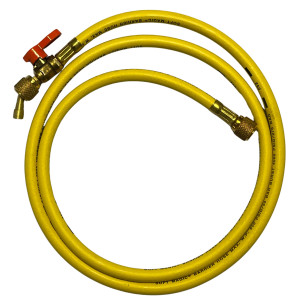 Uniweld Q4N85SMEZ Manifold Aluminum 4 Valves R410a,R134a,R22, 5 ft Soft Magic hoses, EZ-Turn Anti-Blow Back 48701