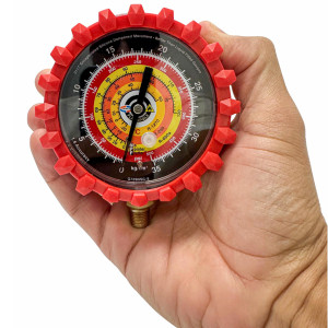 Uniweld G729NSD-5 Esfera de Manometro Roja, Alta, R-600a,R-290,R-1270, 3-1/8 in