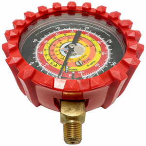Uniweld G729NSD-5 Esfera de Manometro Roja, Alta, R-600a,R-290,R-1270, 3-1/8 in