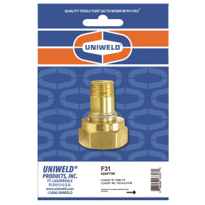 Uniweld F31 Adaptador Cilindro CGA520 Tipo B a Regulador GCA200 Tipo MC 43307
