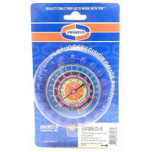 Uniweld G530LD-5 Manifold Gauge Low Blue R410/R22/R404 Celsius, psi-Kg/cm2