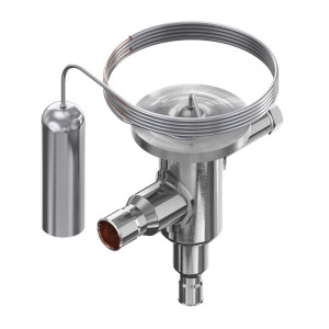 Danfoss 068U1962 1.7 TR Expansion Valve Stainless Steel Body, TUB, R-410, 1/4x1/2 in, Solder, ODF, Internally equalized, Single-flow with orifice 05, -40 to 50 F