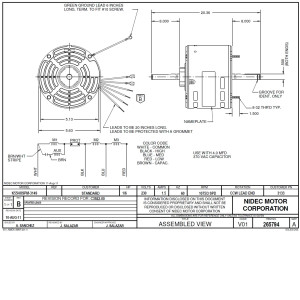 US Motors 1/6 hp 1075 rpm, 6 poles, 2 shaft, ODP Enclosure, 3 speed, 5.6 diameter, CCW, Lead End 230v, 60 hz, 1 ph, 4 mfd/370 VAC Run Capacitor 3133 K055SPM3149801N 
Replaced by 3134