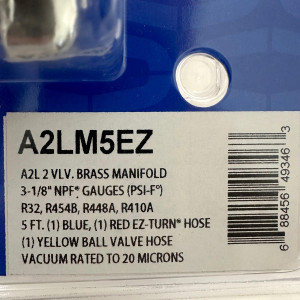 Uniweld A2LM5EZ Juego Manometro R-32/R-454B/R-448A/R-410A Fahrenheit psi, Mangueras 5 pies EZ Turn

