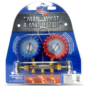 Uniweld A2LM5EZ Juego Manometro R-32/R-454B/R-448A/R-410A Fahrenheit psi, Mangueras 5 pies EZ Turn

