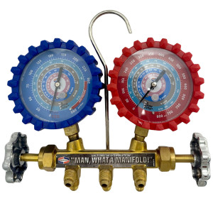 Uniweld A2LM5EZ Juego Manometro R-32/R-454B/R-448A/R-410A Fahrenheit psi, Mangueras 5 pies EZ Turn


