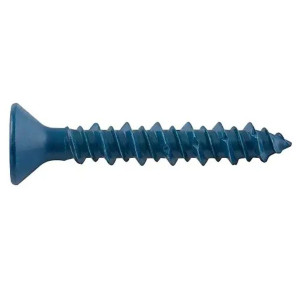 DFM12762 Tornillos de Concreto UltraCon+ de 1/4 pulg x 1-3/4 pulg, Cabeza Plana Phillips, Punta de Barrena, Tamaño de Accionamiento No 3, Broca de 3/16 pulg., Revestimiento Stalgard azul