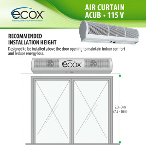 ecox ACUB15CA Air Curtain 60 in, 110 V, 60 Hz, 1 Ph, 175 W. For Residential or Commercial Use 