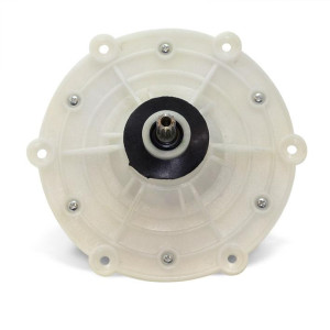 Appli Parts APTW-81037 Mabe Washing Machine Transmission replacement, Splined Shaft, 11 Splines, 6 Hole Base, Pulley 5-7/16 in 138 mm replaces LED-1221B7