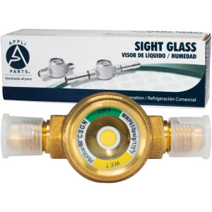 Appli Parts APSG-14A 1/4 in Sight Glass and liquid moisture indicator Flare connections with Solid Body for HVAC/R installations suitable for CFC HCFC HFC refrigerants