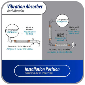 Appli Parts APVE-158 1-5/8 in Vibration Absorber Eliminator Sweat Connections 17 in Long 400 psi Max working and 3,265 psi Burst pressure