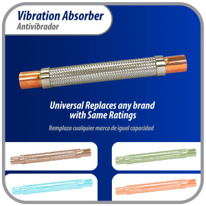 Appli Parts APVE-158 1-5/8 in Vibration Absorber Eliminator Sweat Connections 17 in Long 400 psi Max working and 3,265 psi Burst pressure