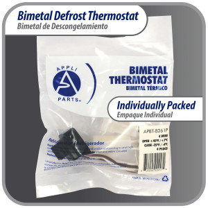 Appli Parts APBT-B261P Bimetal Termico 4 Cables Abre 7C y Cierra -4C con 4 conectores, Remplazo para Mabe, Remplaza BIM-261, Atlas Millenium, Innovacion, Termodisco
