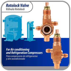 Appli Parts APRV-VA01 Rotolock Valve V01 1 in x 3/8 in ODF solder connection Universal replacement valve will work for refrigeration and air conditioning systems
