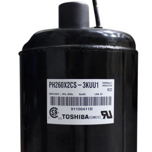 Toshiba Compresor velocidad fija rotativo 18.000 Btu 220v/60hz/1ph R22 PH240M2C-3FTU1 201400600590 11103010000878 Sirve ecox