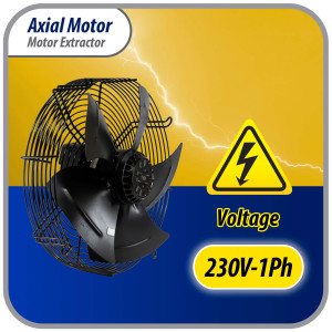 Appli Parts AXF-450-1 17-3/4 in Axial Fan Motor Guard Mounted Fan Blade 220 V, 1 Ph, 50-60 Hz, 330 W, 1600 rpm, Universal replacement for Cold Room Evaporators and Condensing Units, Work Temp -22 F to 140 F 