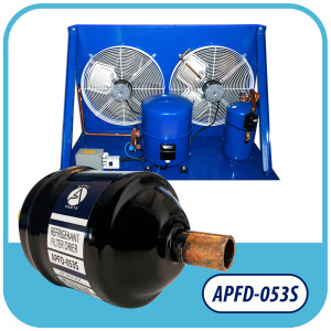 Appli Parts APFD-053S Filtro Secador 3/8 pulg para linea Liquido para Sistemas de Refrigeracion y aire acondicionado 053S ODF Soldable Universal Unidireccional 114mm Largo 51mm Ancho