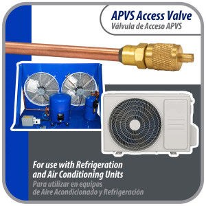 Appli Parts 10 Unidades Valvula de acceso de 1/4 SAE x 3/16 pulg OD x con vastago de cobre de 8cm de largo con nucleo y tapa de laton con removedor de nucleo y empacadura APVS-143163K10
