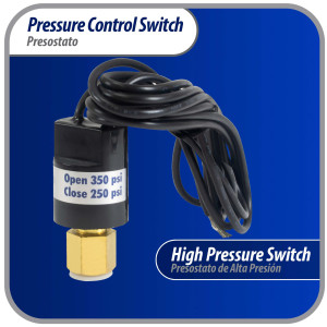 Appli Parts APPS-350250 Hi Pressure control Switch R22, Open 350 psi, Close 250 psi, 40 in Cable, SPST, 1/4 SAE female connection, Automatic Reset, universal replacement for Air Conditioning Applications 