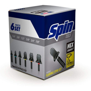 Juego Expansor Spin Para Taladro, 6 Puntas 1/4in, 3/8in, 1/2in, 5/8in, 3/4in, 7/8in F6000
