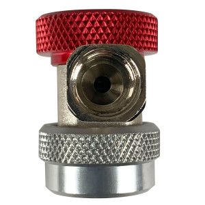 Appli Parts APQC-134H Acople Rapido Refrigeracion y Aire Acondicionado Automotriz para carga y servicio R-134 Alta rojo, adaptador de bronce, conexion de 1/4 de pulg