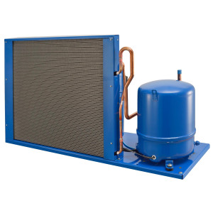 Danfoss OP-HJZ028D39N Condensing Unit Microchannel Coil 2.5HP MBP 230V/1Ph/60Hz R134a,R404A,R448A,R449A,R452A,R513A POE Oil 1 Fan with Reciprocating Compressor MTZ28-1 115N0277  