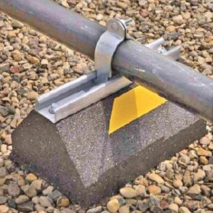 C20 - Rubber Support 19.2in Length x 6in Width x 4in Height with 13/16in Galvanized Steel Channel. Strut Clamps sold Separately.